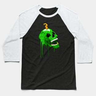 Witchcraft Devils Candle Dripping Skull Baseball T-Shirt